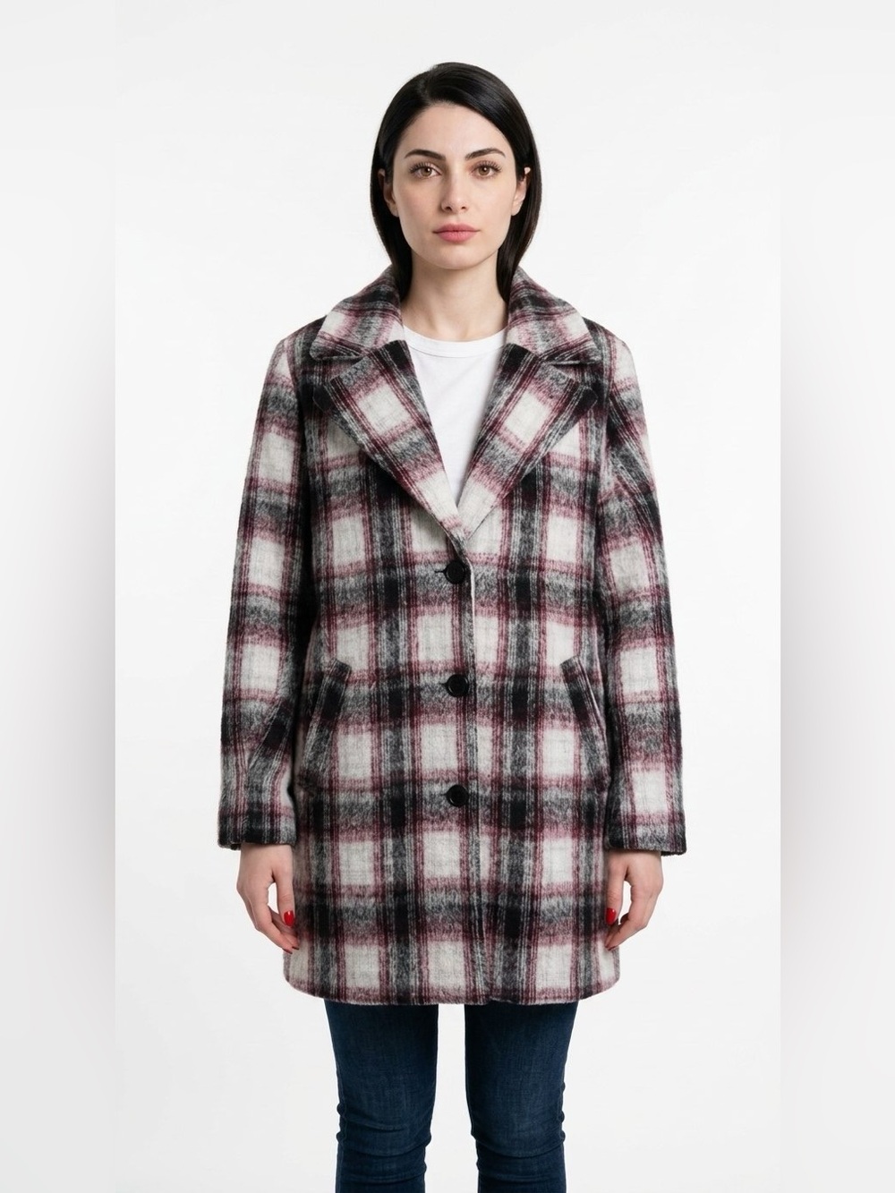 ARDENE Plaid Oversized Knee-Length Coat Women's 2X